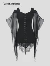 Gothic Chiffon Blouse with Irregularly Sleeves