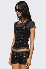 Rumour Layered Studded Top