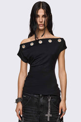 Zadie Eyelet Off-Shoulder Top