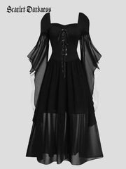 2025 Halloween Witch Fairy Tie-Strap Long Dress