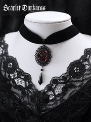 Gothic Dark Rose Choker