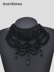 Gothic Braided Black Necklace