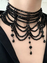 Gothic Braided Black Necklace