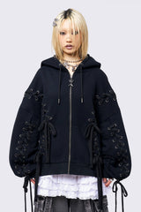 Mia Black Zip Up Hoodie