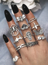 Gothic Fashion 12 Ring Set