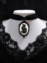 Gothic Witch Cat Pendant Necklace