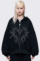 Burning Heart Zip Up Hoodie
