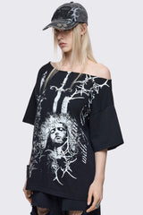 Crown of Swords Off-Shoulder T-Shirt