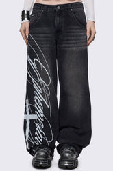 Ephemeral Graphic Baggy Jeans