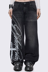 Ephemeral Graphic Baggy Jeans