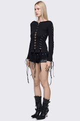 Faithless Black Mini Jersey Shorts