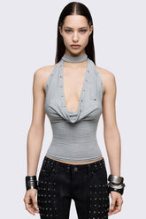 Kaia Marl Cowl Top