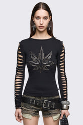 Too High To Care Slashed Top