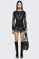 Too High To Care Slashed Top