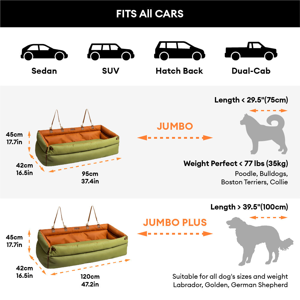 Urban Voyager Portable Dog Car Booster Bed - Roadtrip