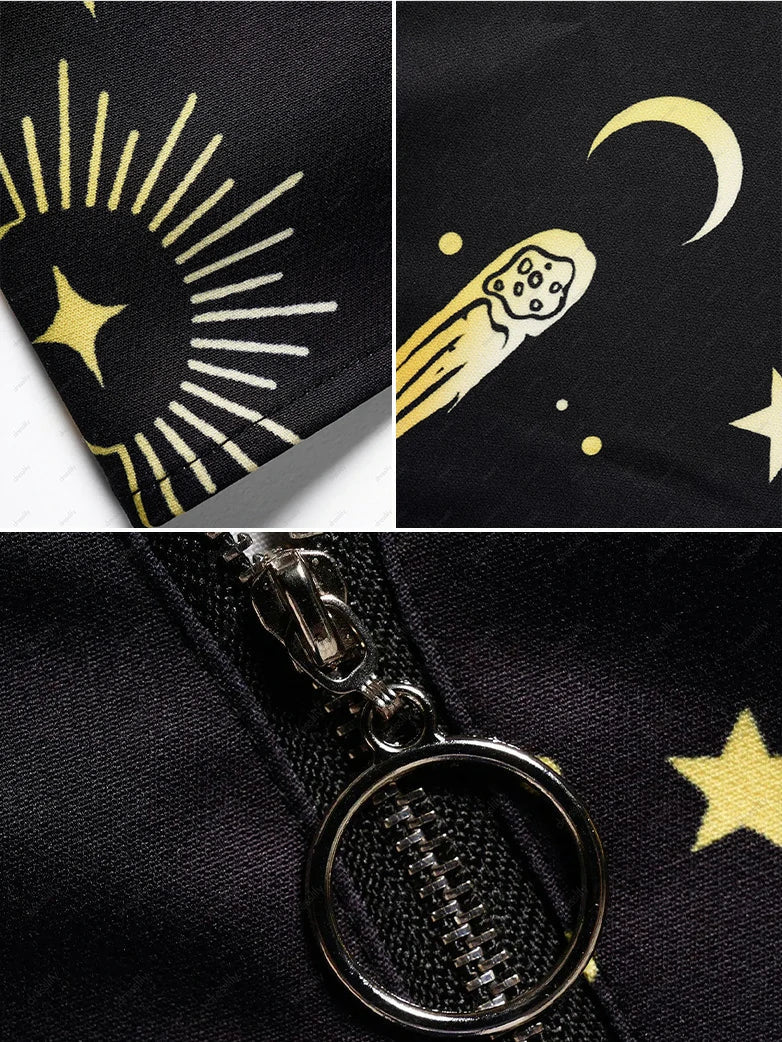 Women's Gothic Print Suspender A-Line Witch Dress