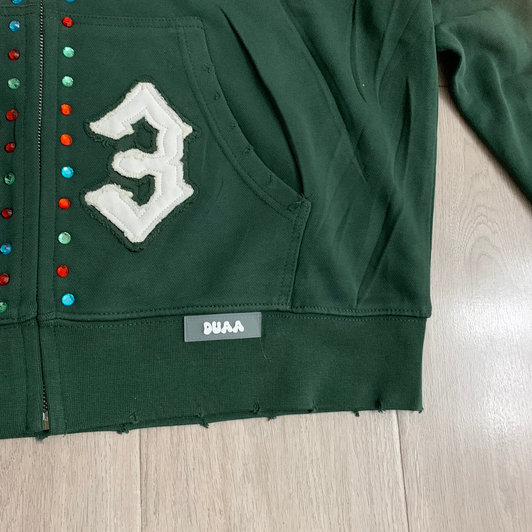 DUAA #33 Studded Zip Hoodie