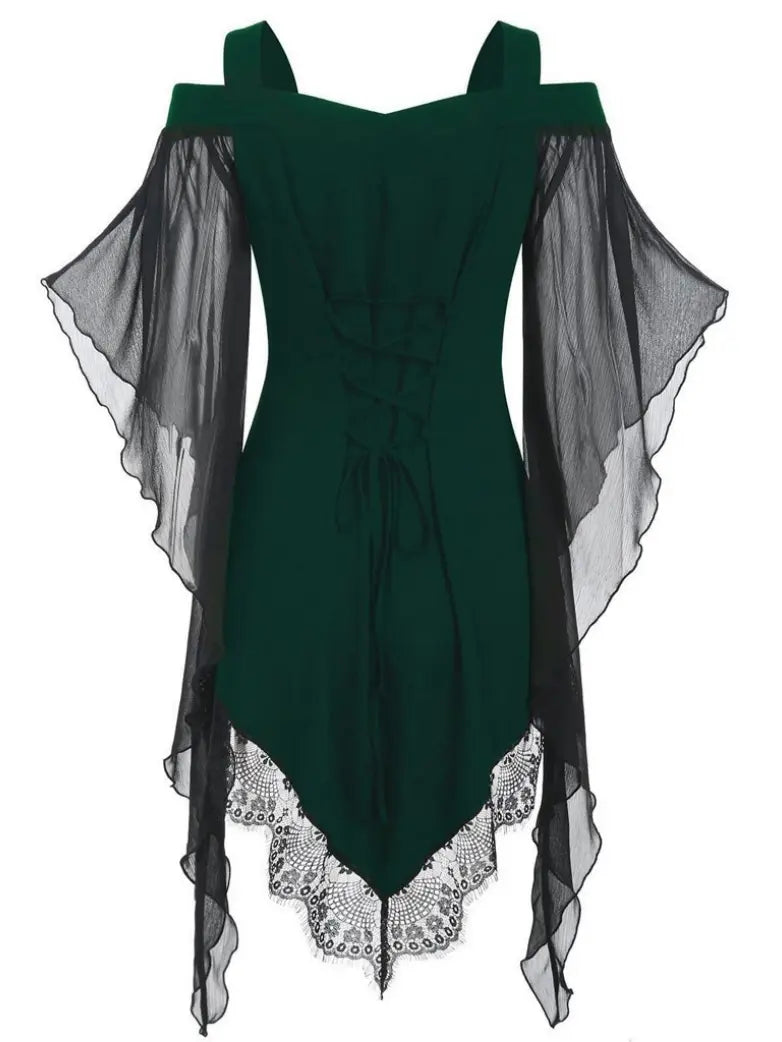 Gothic Chiffon Blouse with Irregularly Sleeves