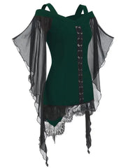 Gothic Chiffon Blouse with Irregularly Sleeves