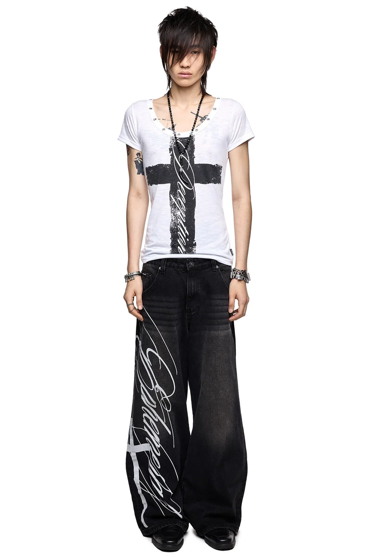 Ephemeral Graphic Baggy Jeans