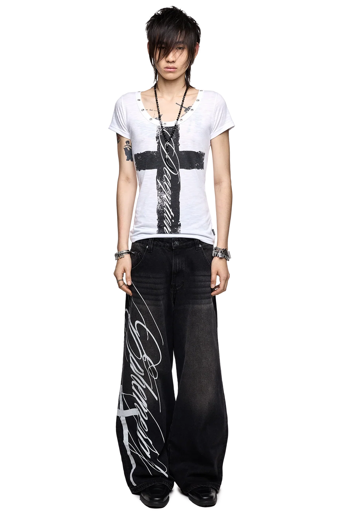 Ephemeral Graphic Baggy Jeans