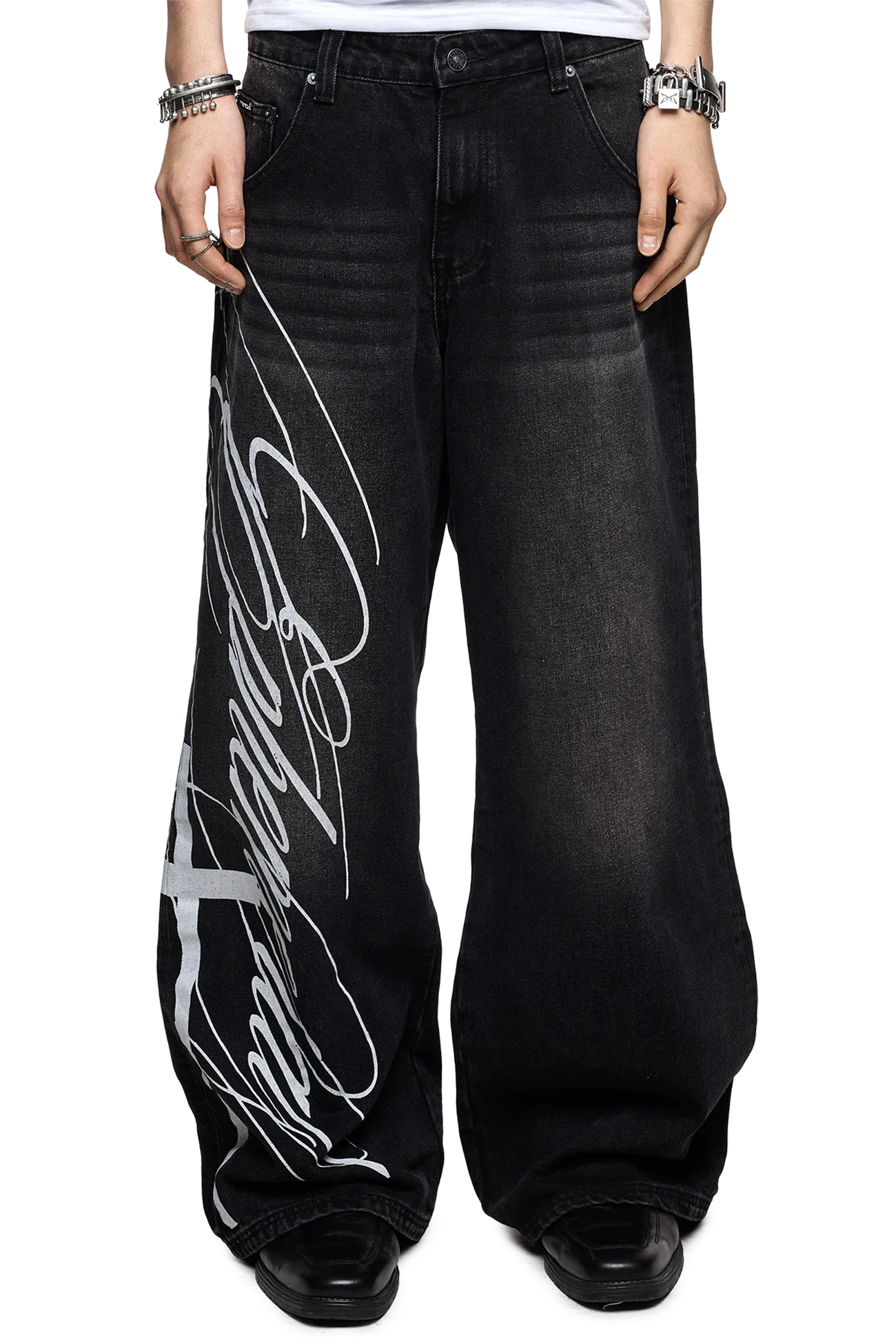 Ephemeral Graphic Baggy Jeans