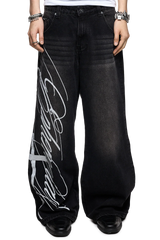 Ephemeral Graphic Baggy Jeans