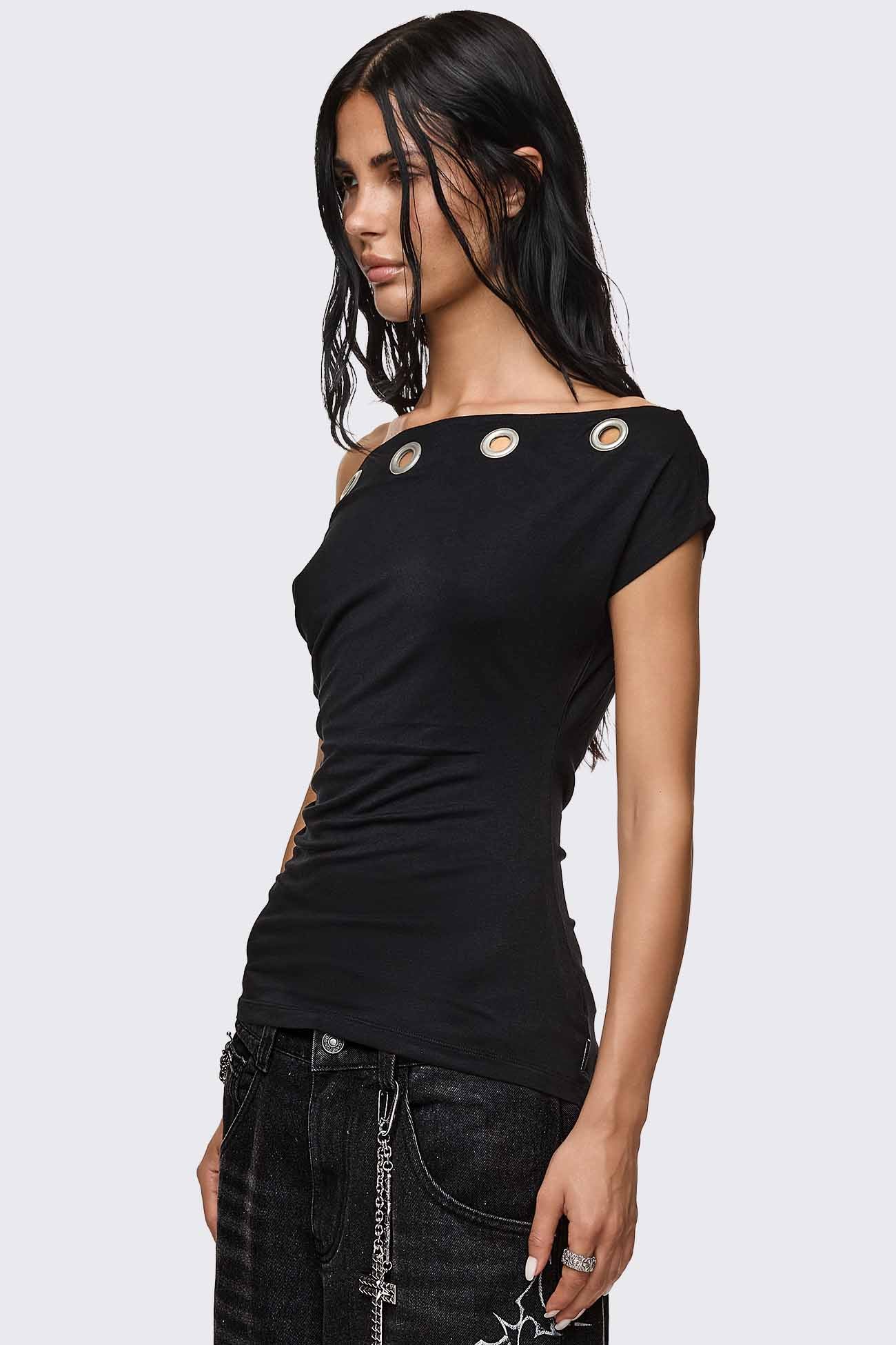 Zadie Eyelet Off-Shoulder Top