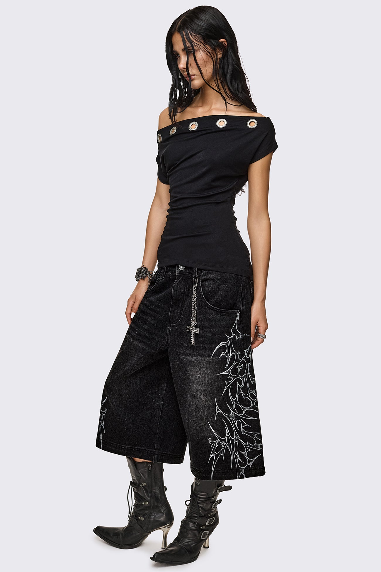 Zadie Eyelet Off-Shoulder Top
