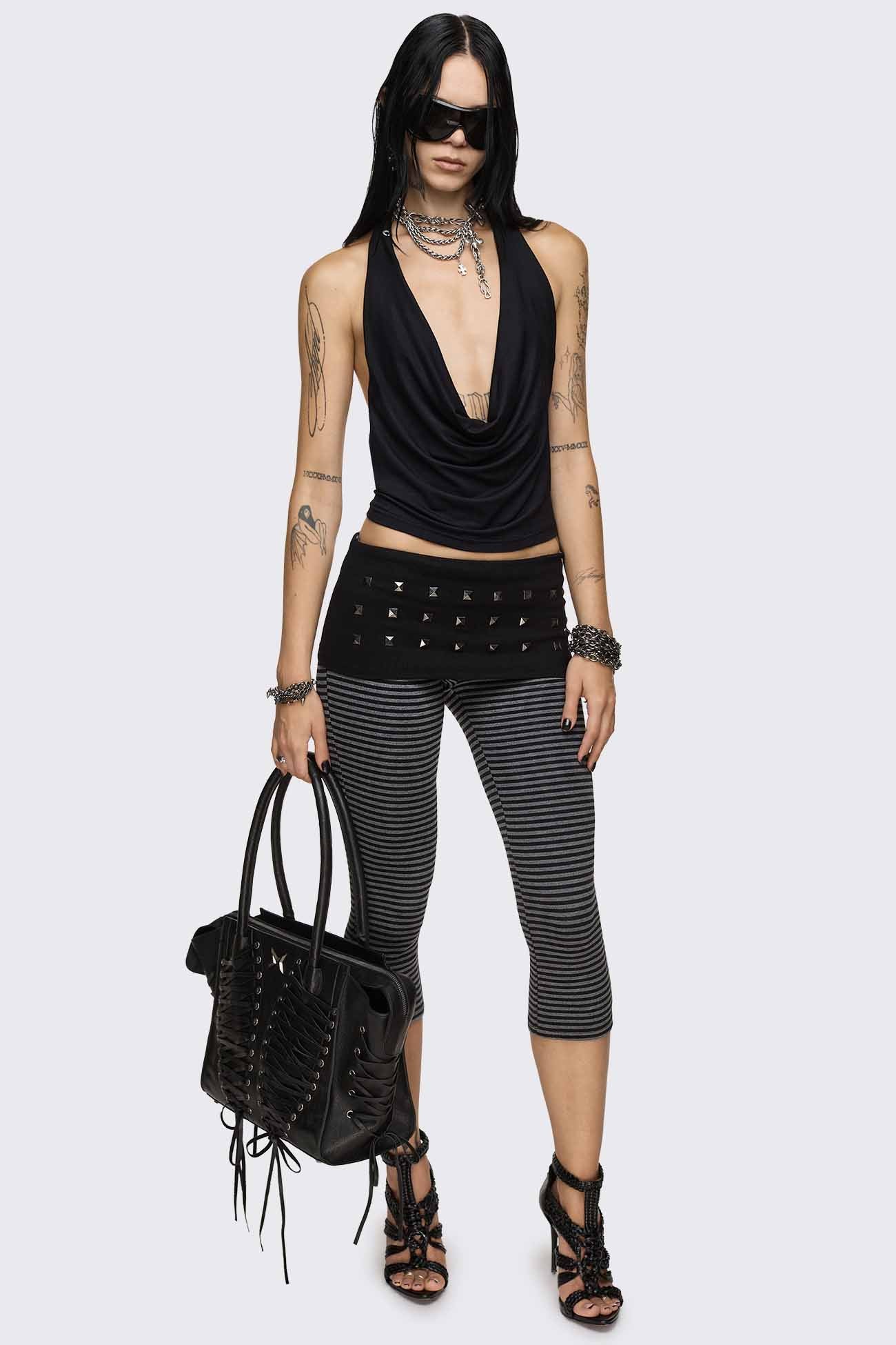 Vonn Striped Capri Pants