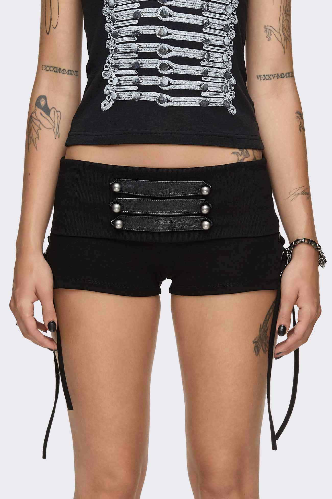 Corsair Military Lace-Up Mini Shorts