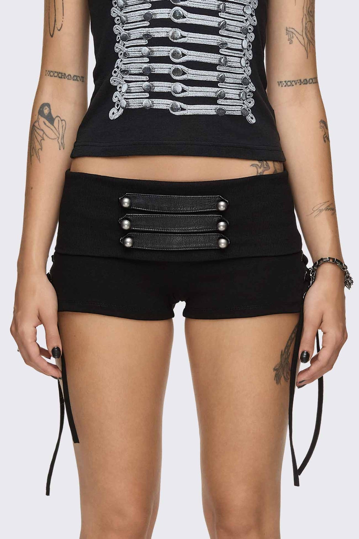 Corsair Military Lace-Up Mini Shorts