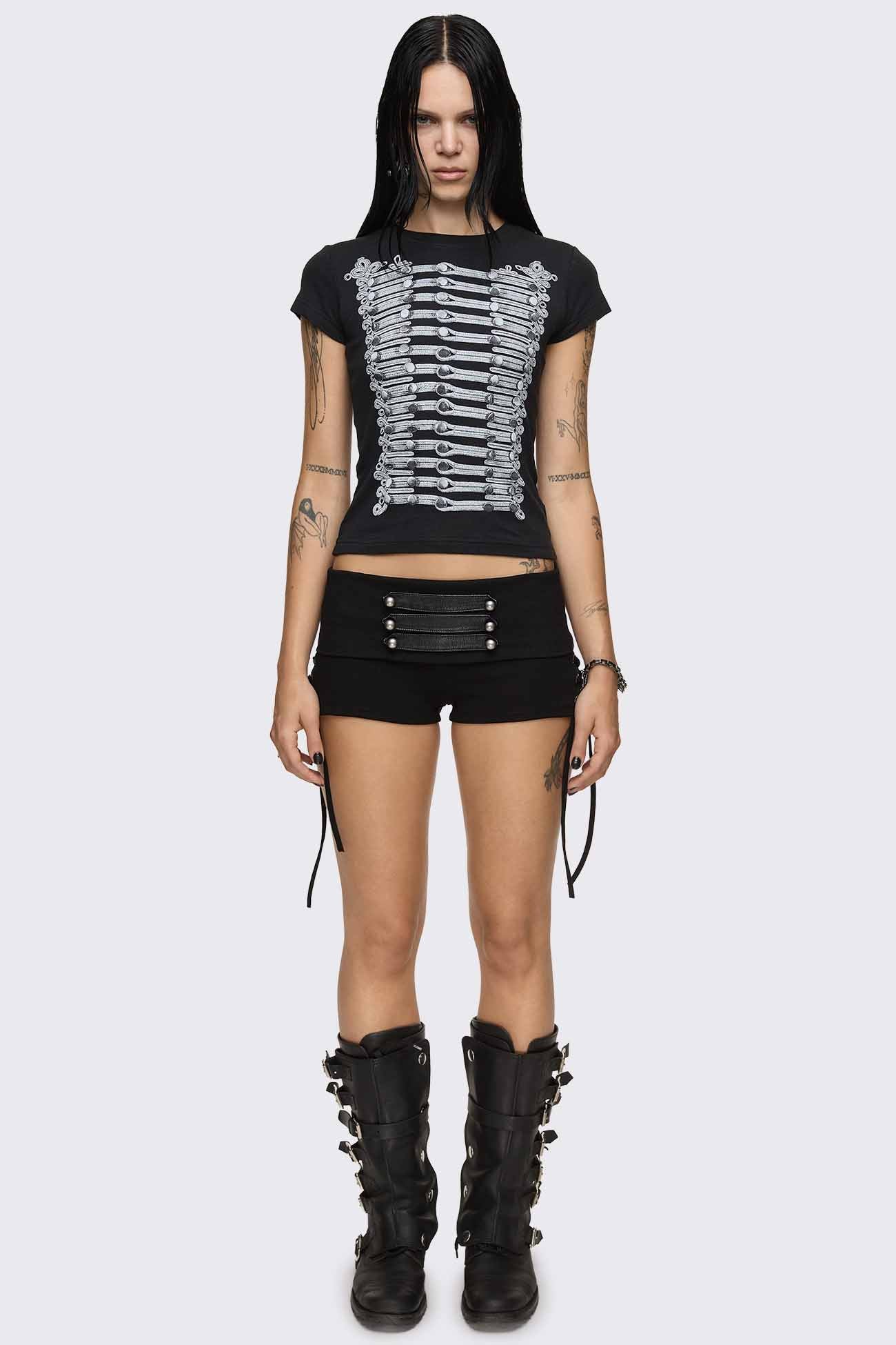 Corsair Military Lace-Up Mini Shorts
