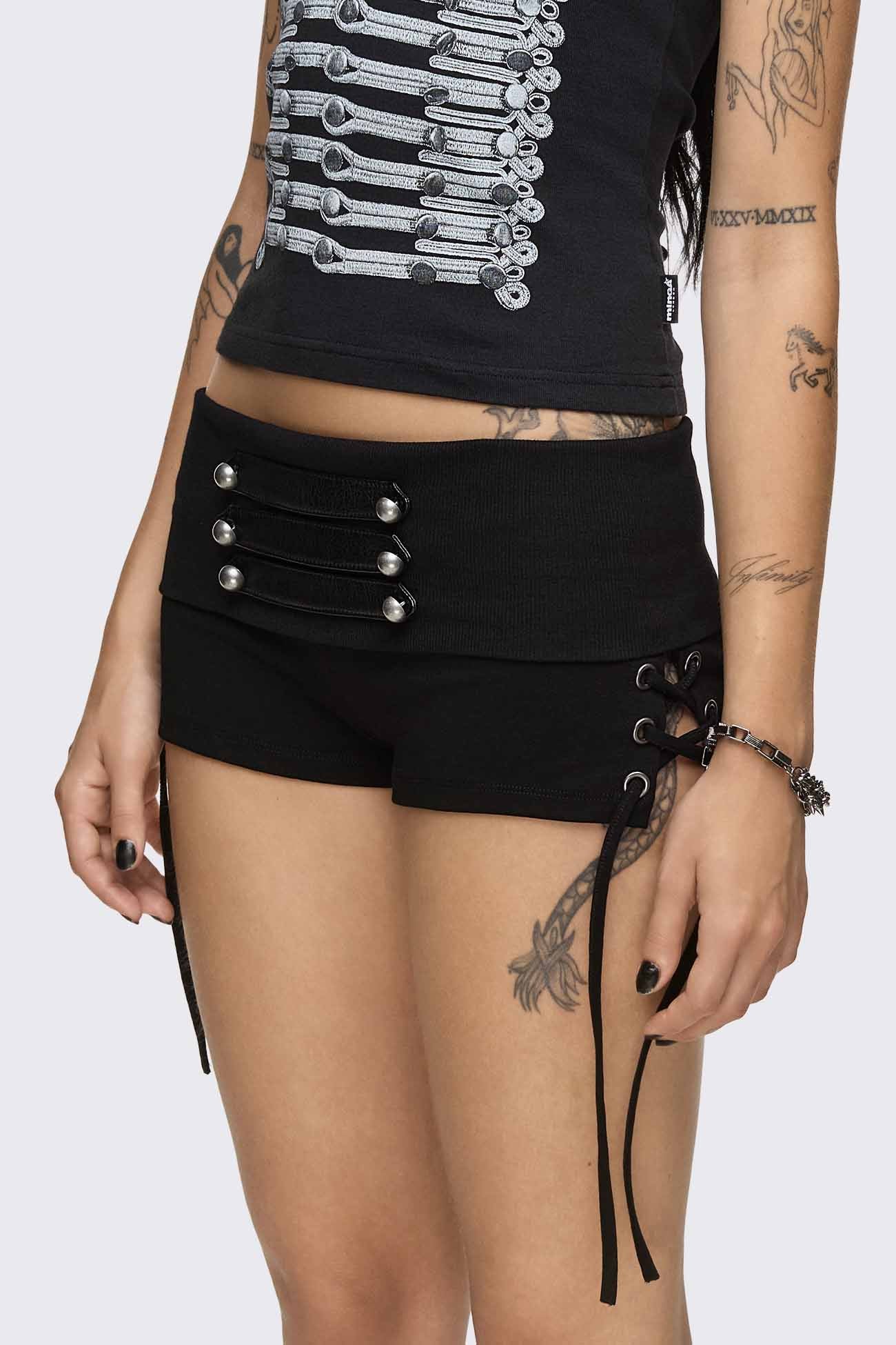 Corsair Military Lace-Up Mini Shorts