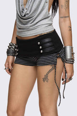Empire Military Striped Mini Shorts
