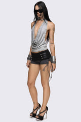 Empire Military Striped Mini Shorts