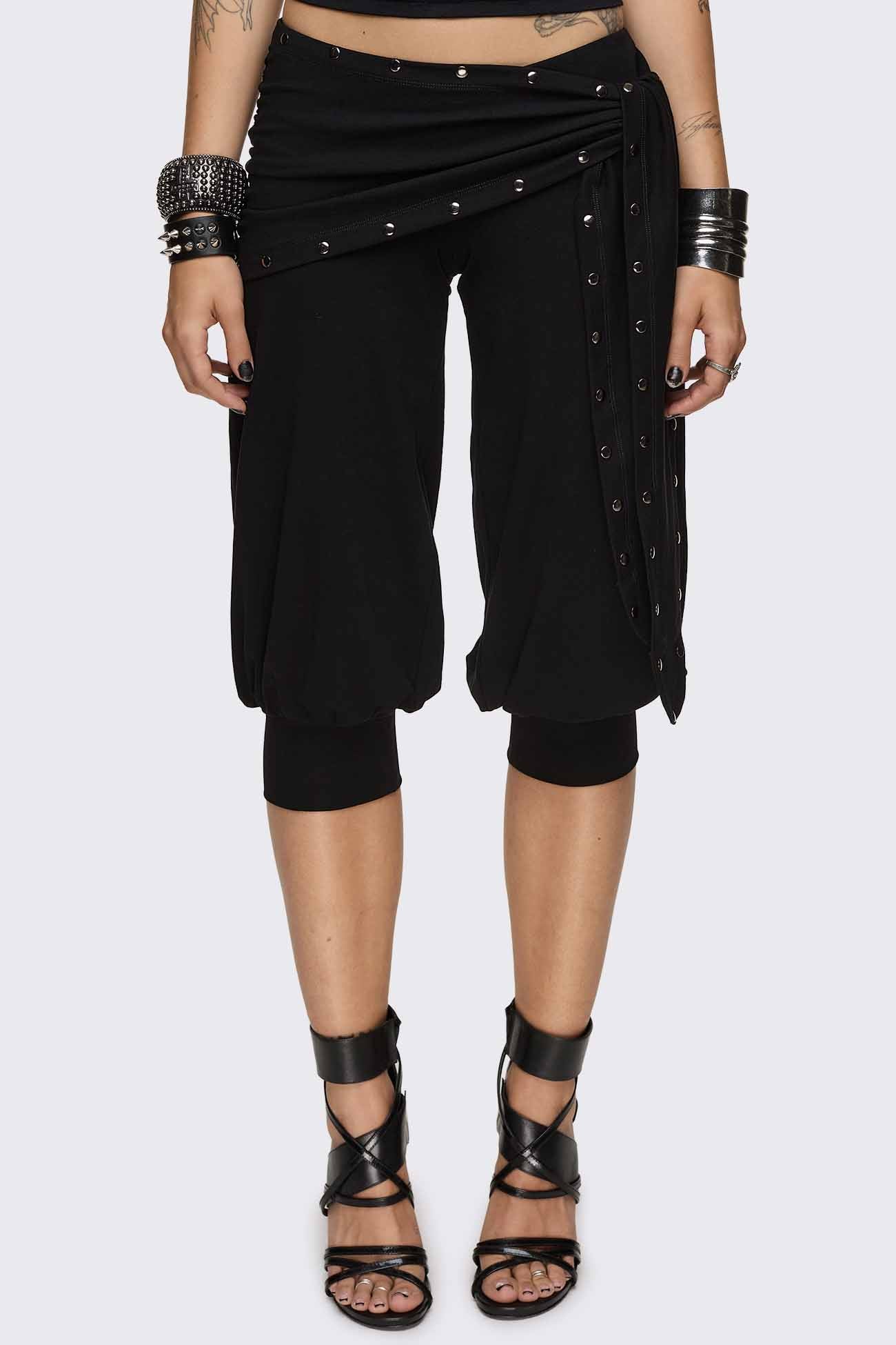 Dead Tide Studded Balloon Capri Pants