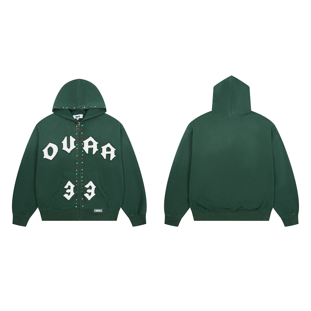 DUAA #33 Studded Zip Hoodie