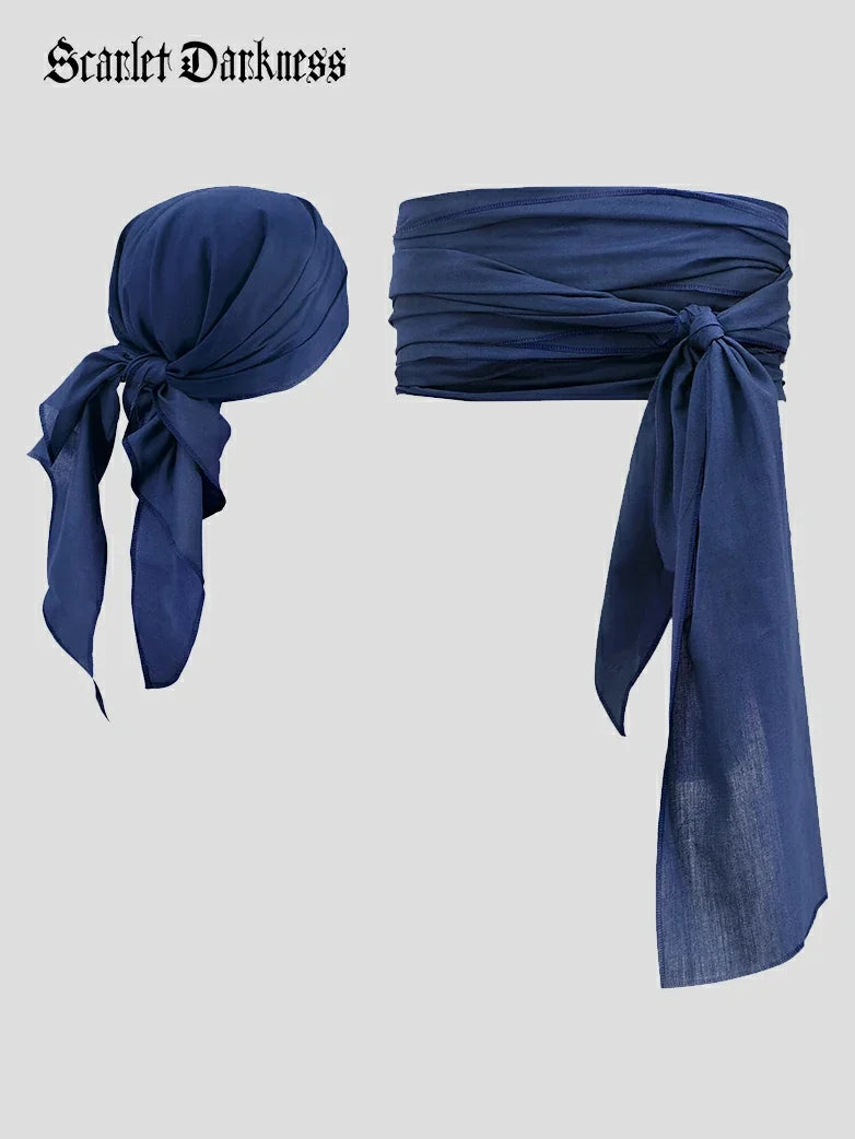 Pirate Canvas Bandana and Belt Set
