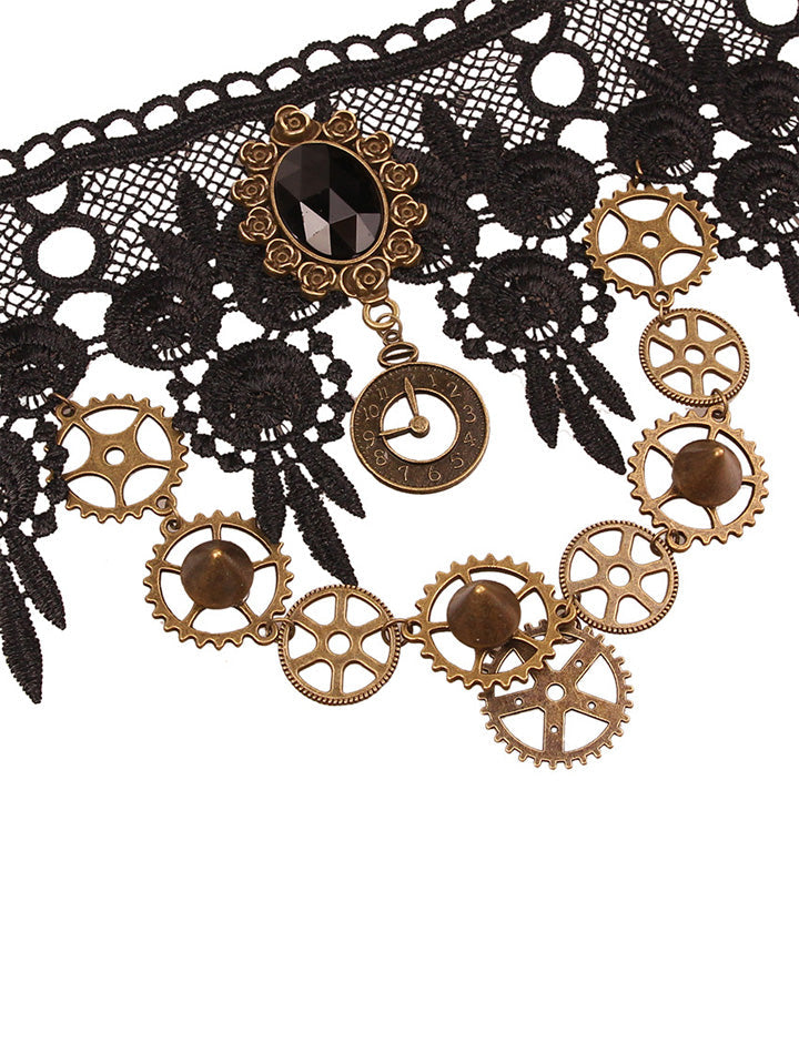 Steampunk Gear Lace Chocker