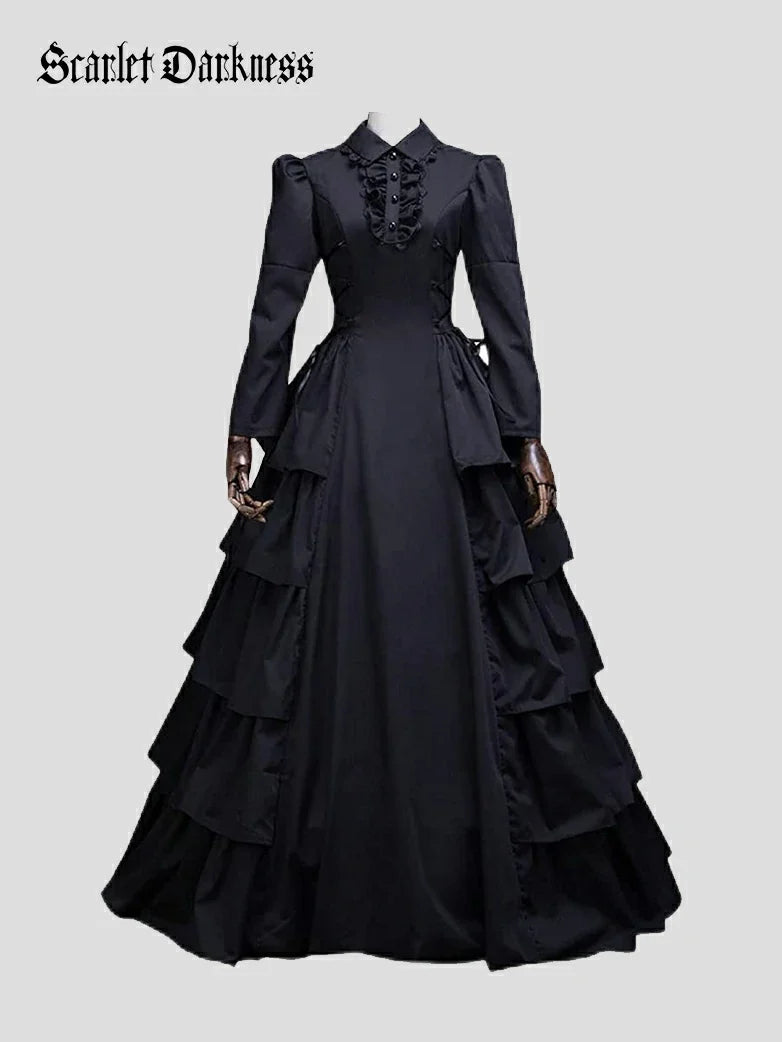 Victorian Gothic Multi-Layer Ball Gown