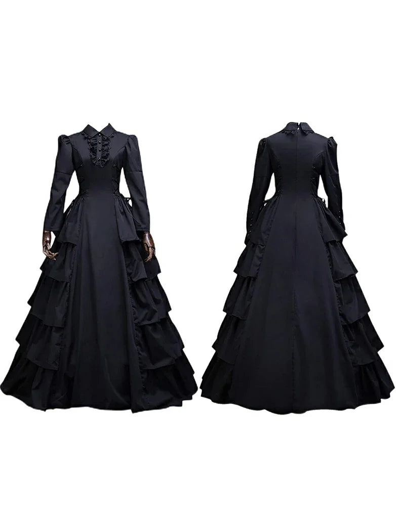 Victorian Gothic Multi-Layer Ball Gown