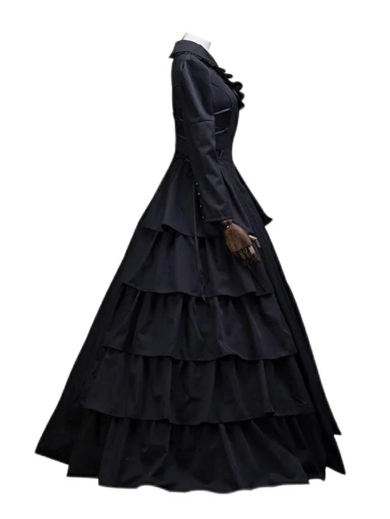 Victorian Gothic Multi-Layer Ball Gown