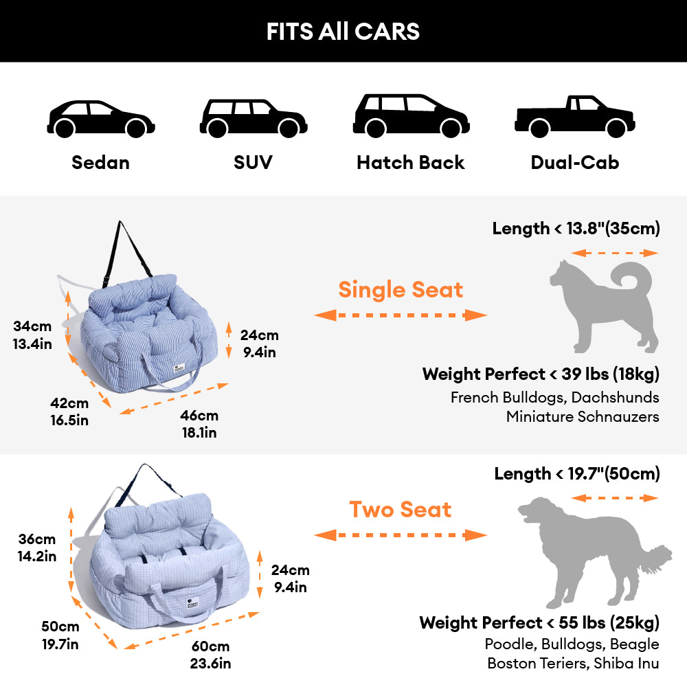 Portable ISOFIX Dog Car Seat Bed with LATCH System