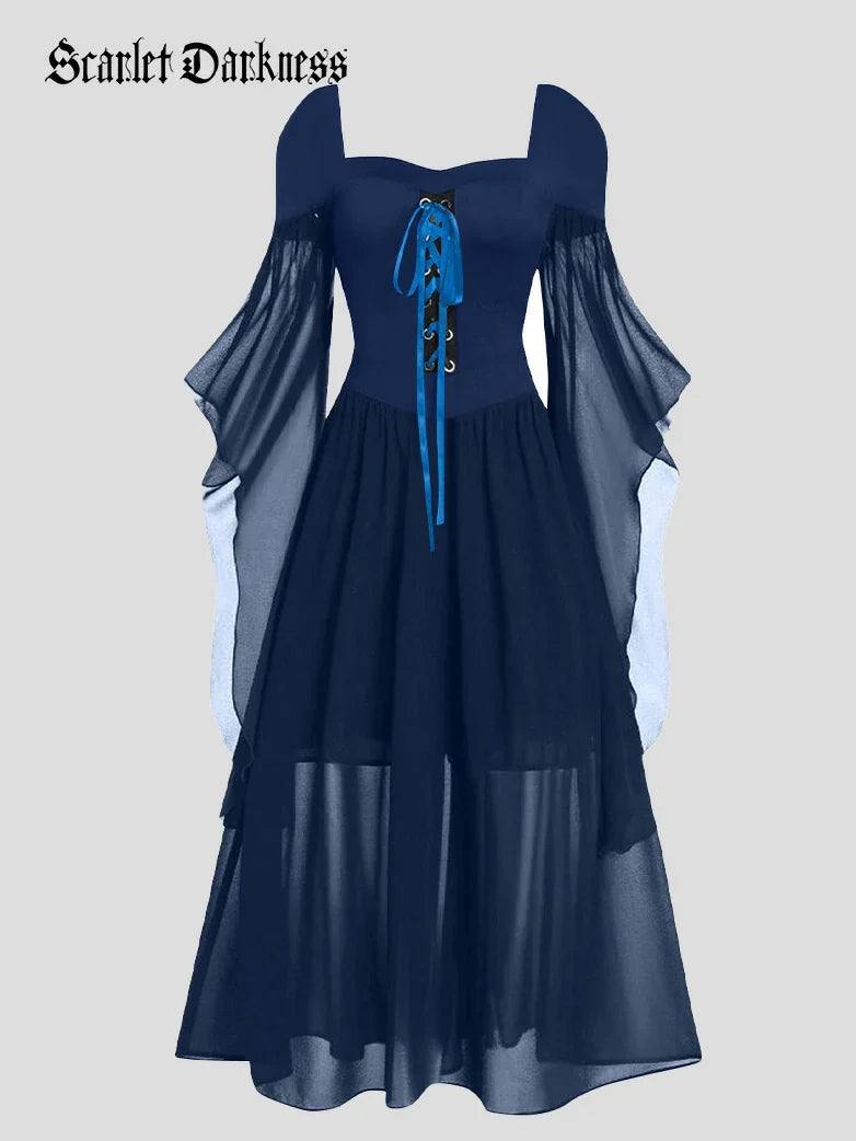 2025 Halloween Witch Fairy Tie-Strap Long Dress
