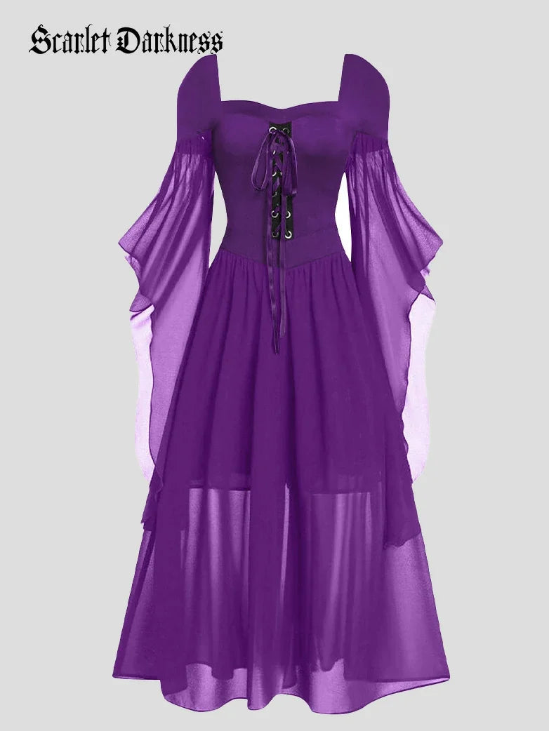 2025 Halloween Witch Fairy Tie-Strap Long Dress