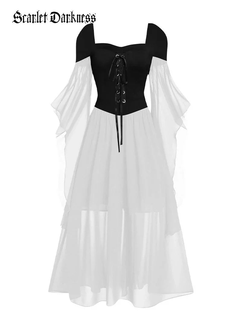 2025 Halloween Witch Fairy Tie-Strap Long Dress