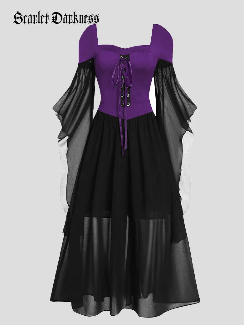 2025 Halloween Witch Fairy Tie-Strap Long Dress