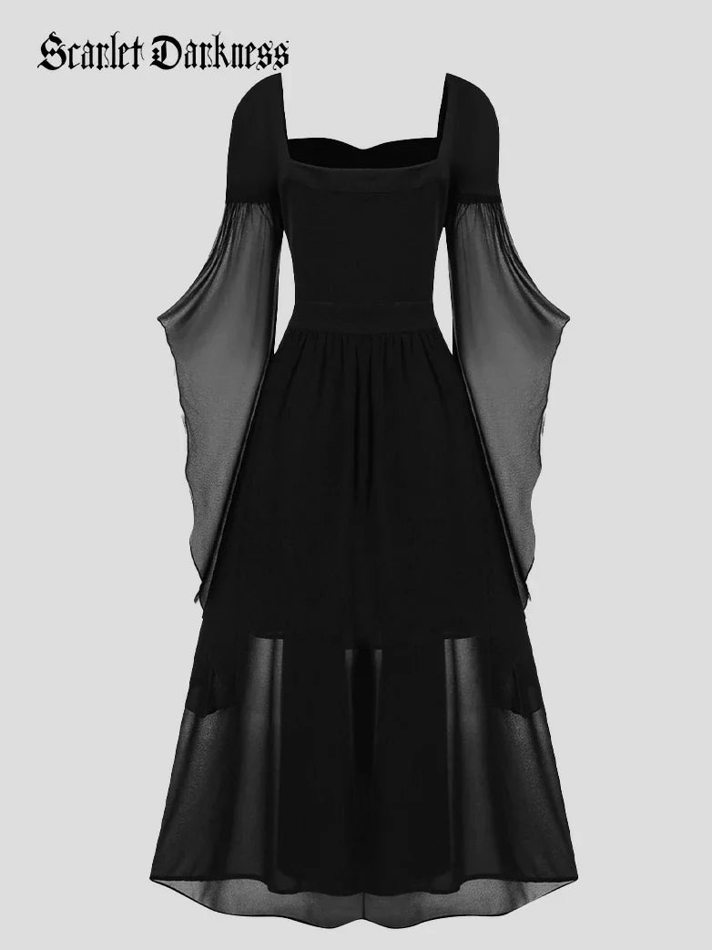 2025 Halloween Witch Fairy Tie-Strap Long Dress