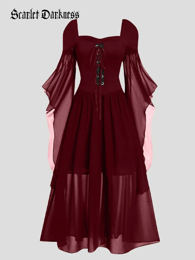 2025 Halloween Witch Fairy Tie-Strap Long Dress